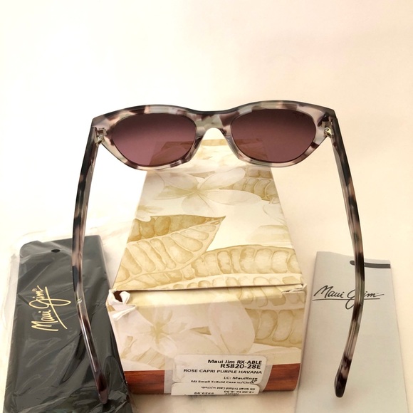 Never Worn Maui Jim Rose Capri Purple Havana Sunnies With Trifold Case No Cloth - Picture 5 of 10